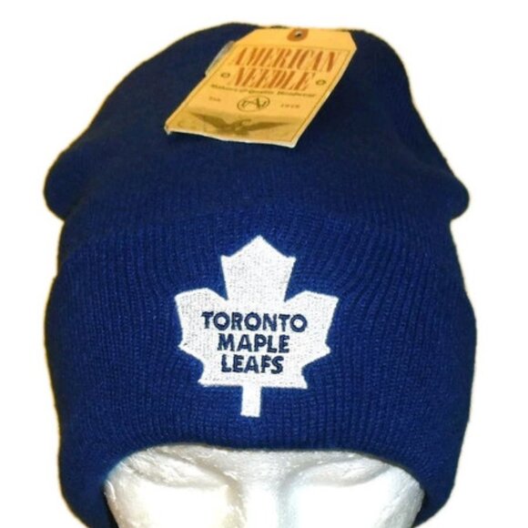 Toronto Maple Leafs Mens Vintage American Needle Cuff Beanie Winter Hat Cap New - Picture 1 of 2